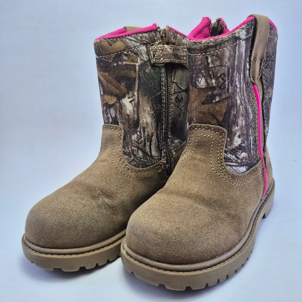 MAGELLAN Outdoors Girls Toddler Camo Pink Western Boots Girls Size 10D